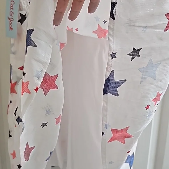 Cat & Jack white summer dress with red and blue multi star summer dress - Picture 4 of 14